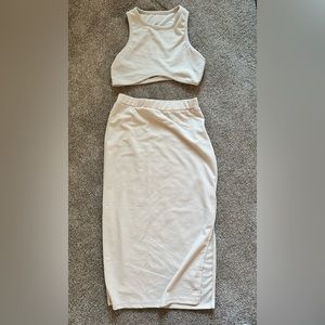 Brand: Shein Size: S/M Color: Cream Condition: Never worn, leg slit
